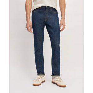 Everlane The Selvedge Slim Fit Jean Indigo Rinse Mens Size 35x28 NWT *Broken Zip